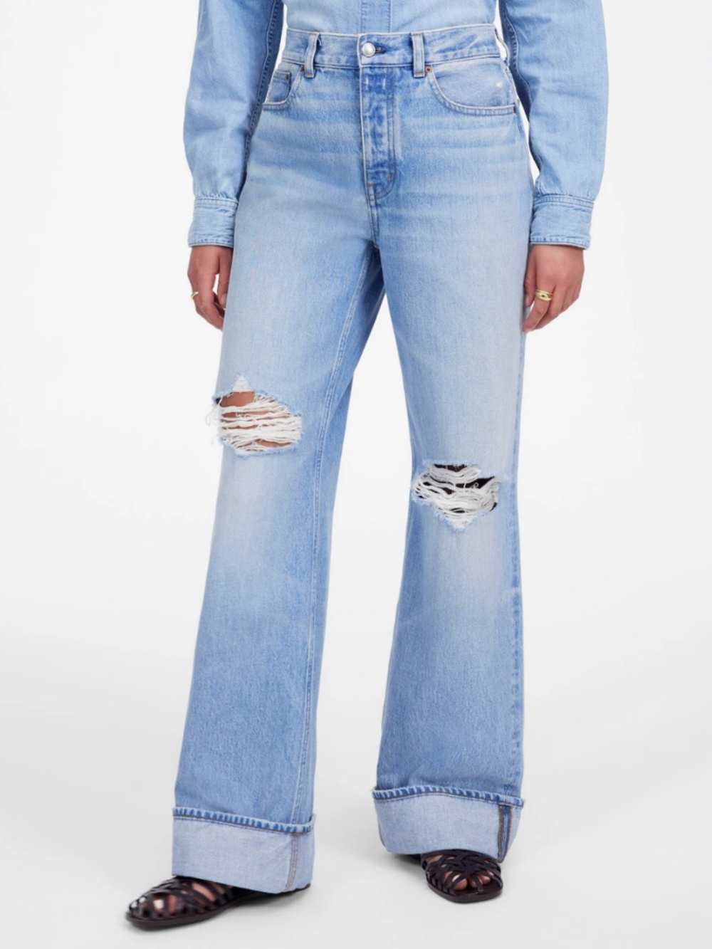 Madewell Low-Slung Baggy Jeans Hallstead Wash Size 26 - Picture 2 of 12